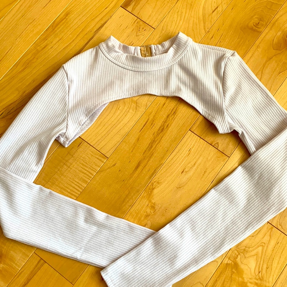 Tiger Friday Form Bolero Shrug- Ribbed White, AXS